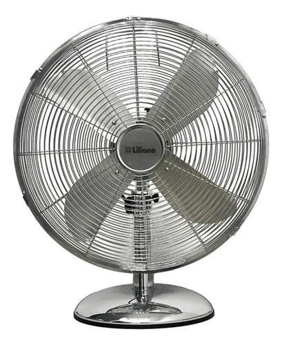 Ventilador De Mesa Liliana Vsor16 Vintage 70w 16 Pulgadas 40 Cm Plateado Metal