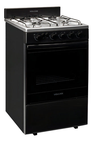 Cocina Volcan Grafito Acero 87665vm 55cm Luz Y Encendido Color Negro
