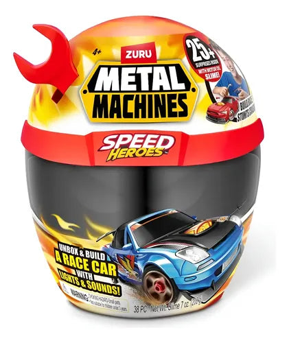 Playset Metal Machines Speed Heroes Para Construir Coche Zuru Rojo