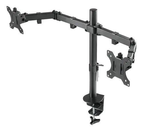 Soporte Escritorio Doble Brazo Con Base Onebox Lcd-23 Cta Color Negro