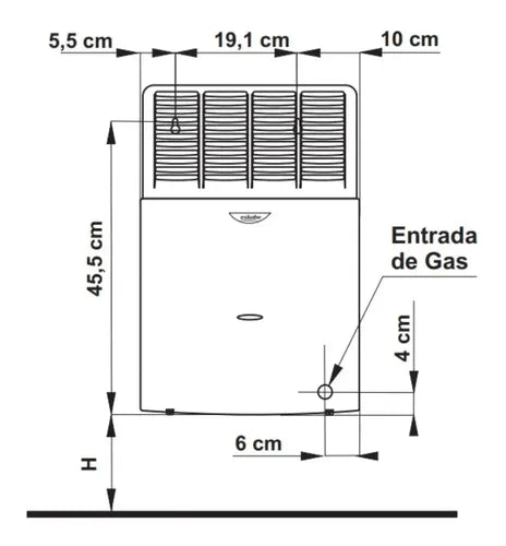 Calefactor A Gas Eskabe Miniconvex 3000 S21 Marfil Clase A Crema
