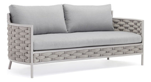 Juego Sillones Living Jardin Exterior Aluminio Loop Tio Musa Color Gris