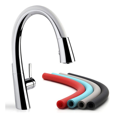 Grifo De Cocina Monocomando Fv H5 Lenga 0412/h5 Extensible Cromo Acabado Brillante