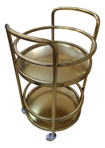 Mesa Carro Bar De Metal 2 Niveles Con Ruedas Tm Dorado Cs Dorado Oscuro