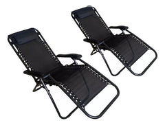 2 Reposeras Jardin Gravedad Zero Negro Hierro Coversol Cs