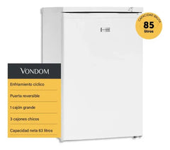 Freezer Bajo Mesada Vondom Línea Blanca 85 Litros Color Blanco