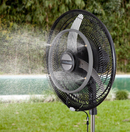 Ventilador De Pie 20  Orbital Coolbreeze - 3 Palas De Metal Color Plateado Estructura Negro - Vpm2016cb