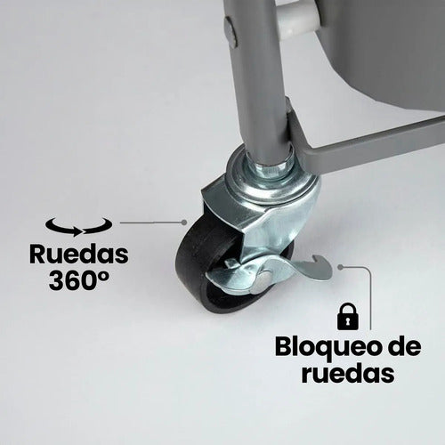 Carro Organizador Metal Blanco Plegable 3 Estantes Ruedas Cs Blanco