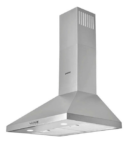 Campana De Pared Trapezoidal Recta Longvie Ctr260x 60cm Inox Gris