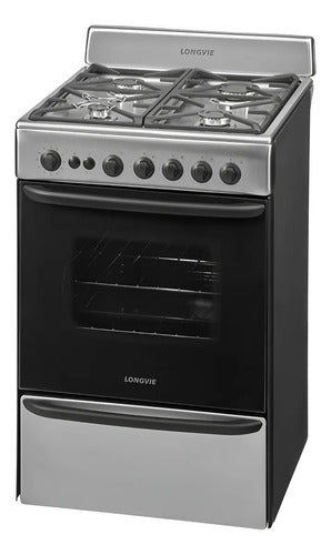 Cocina A Gas Longvie 13501xf 56cm Inox Cajón Parrilla Acero Inoxidable
