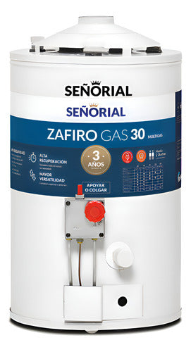 Termotanque Señorial 30 Litros Alta Recuperacion Línea A Gas Color Blanco