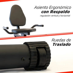 Bicicleta Fija Horizontal Randers Arg-2534 Regulabe Mangetic Color Negro