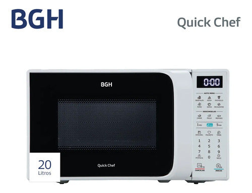 Microondas Digital Bgh B120db20i Eco Blanco 20l Auto Menu Cc