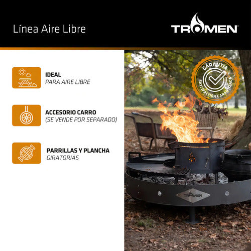 Parrilla Duomo Tromen Fogon Accesorios Asador Estaca Color Negro