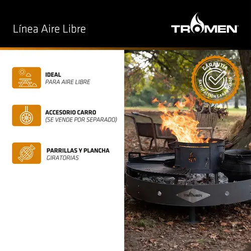 Parrilla Duomo Tromen Fogon Accesorios Asador Estaca Color Negro