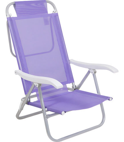 Reposera De 6 Posiciones Bel Sunny Aluminio Pvc Lila Violeta