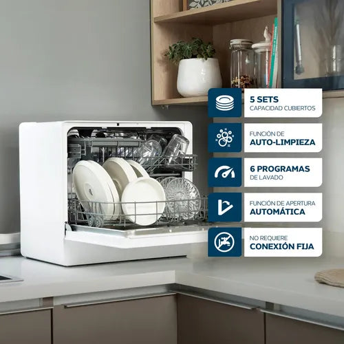 Lavavajillas Philco 5 Cubiertos Phlj05 Sobremesada Blanco