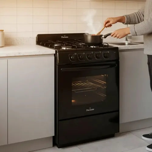 Cocina Multigas 4 Hornallas 56cm Florencia 5507 Negro