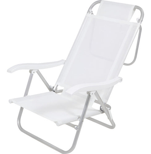 Reposera De 6 Posiciones Bel Sunny Aluminio Pvc Blanco
