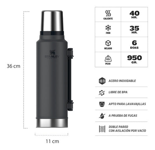 Termo Stanley Clásico 1.4lts Negro
