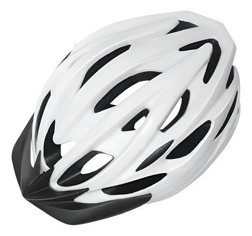 Casco Bicicleta Rollers Visera Ventilacion Regulador Luz Tm Blanco L