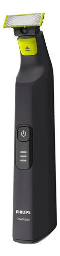 Afeitadora Philips Oneblade Pro Qp6532/10 - Peine Ajustable Con 12 Longitudes, 90 Min De Uso Continuo Y 100% A Prueba De Agua Negro