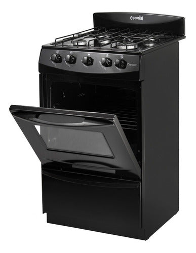 Cocina A Gas Natural Escorial Candor S2 Negra Cs Negro