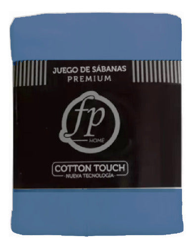 Juego Sabanas Twin Fp Home Premium 300 Hilos Azul Cts Azul Acero Liso
