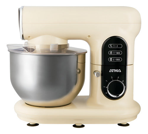 Batidora Planetaria Atma Bp24w0ap Crema Acero Inox 6vel 4,8l Crema 60hz