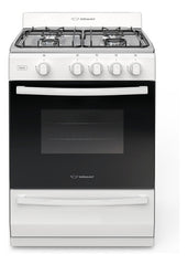 Cocina A Gas Ormay 4 Hornallas 91l Inox Blanca Color Blanco