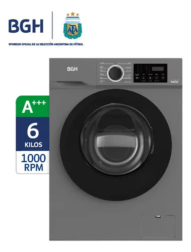 Lavarropas Carga Frontal Bgh Bwfe06s24ar Inverter 6kg Cs Gris