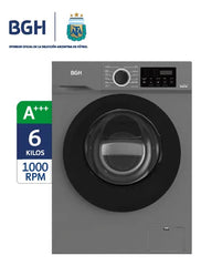 Lavarropas Carga Frontal Bgh Bwfe06s24ar Inverter 6kg Cs Gris