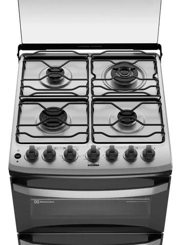 Cocina A Gas Electrolux F4edm De 4 Hornallas Doble Horno Negro