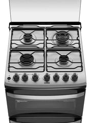 Cocina A Gas Electrolux F4edm De 4 Hornallas Doble Horno Negro