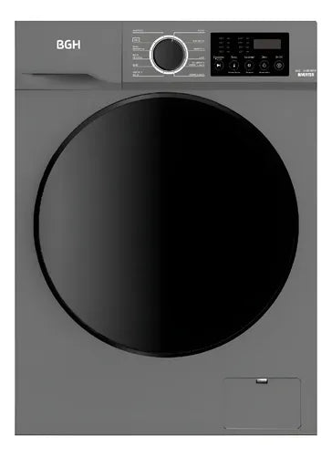 Lavarropas Bgh Inverter Frontal 8kg Bwfe08s24ar Dark Silver - Gris Oscuro