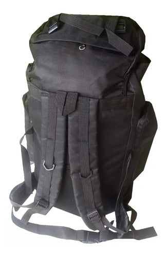 Mochila Mochileros Camping Trekking Outdoor Negro De 90l Cts Negro Sintético