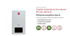 Calefón Rheem Gas Natural R7-14l-gn-xi-d 14lts Sin Piloto Color Blanco Tipo De Gas Gn
