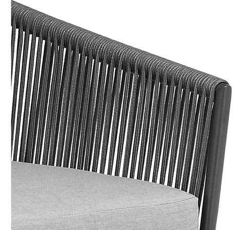 Juego Sillones Living Jardin Exterior Diva Aluminio Tio Musa Color Gris