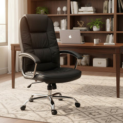 Silla Escritorio Tio Musa Oc-008 Gamer Ergonómica Negra Tapizado De Cuero Sintético