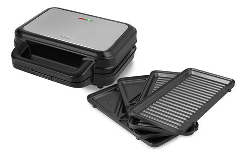 Sandwichera 2 En 1 Atma Placas Antiadherentes Triangular Y Panini