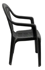 10 Sillas Plasticas Apilables H100k Interiores Exteriores Tm Negro Lisa
