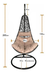 Sillon Hamaca Nido Colgante Simil Rattan Marron Tio Musa Color Marrón Huevito
