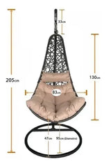 Sillon Hamaca Nido Colgante Simil Rattan Marron Tio Musa Color Marrón Huevito