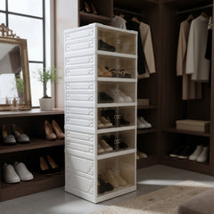 Organizador Plegable Plastico De Zapatillas 6 Cajones VIVENDI Blanco