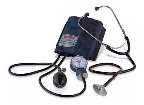 Tensiómetro Aneroide San-up Con Estetoscopio Y Estuche Azul