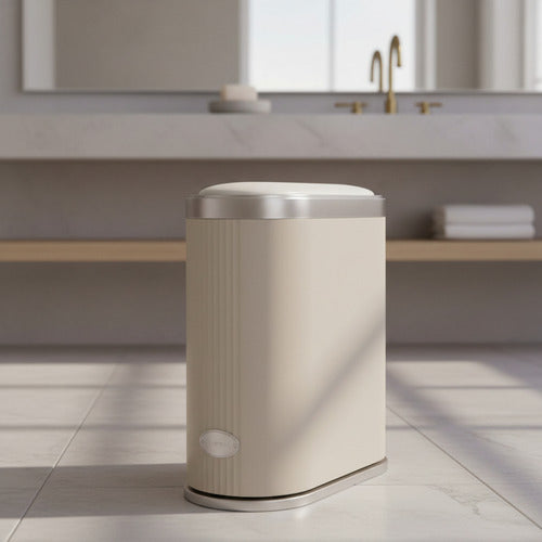 Cesto Basura Rectangular Inteligente Con Sensor Vivendi 12l Beige