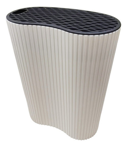 Set Juego 5 Cuchillos Tijera Soporte Blanco Cocina Chef Cts Blanco