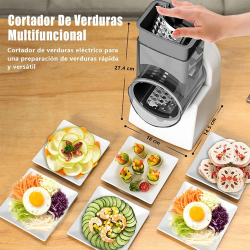 Picadora Cortadora Trituradora Verdura Vegetal Tm Carga Usb Blanco