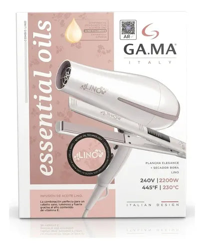 Combo Ga.ma Pack Secador Bora + Planchita Elegance Lino