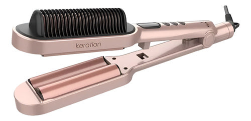 Planchita De Pelo Ga.ma Waver Y Brush Keration Led T220c Cts Rosa